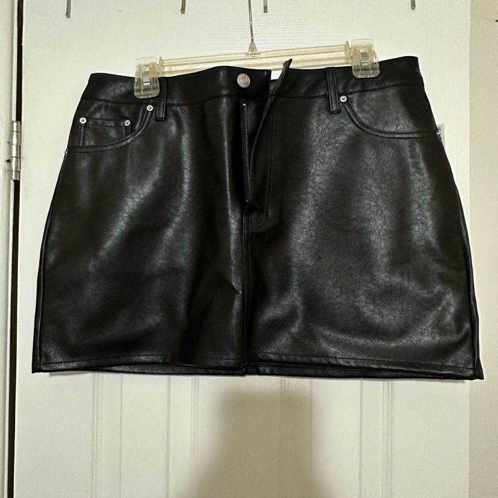 NWT PacSun Black Leather Mini Skirt